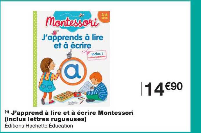 j'apprend à lire et à écrire montessori inclus lettres rugueuses
