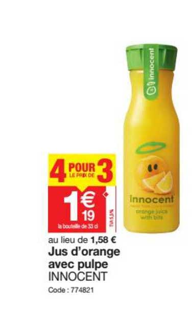Jus D Orange Avec Pulpe Innocent