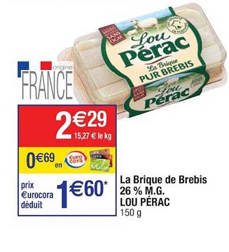 la brique de brebis 26% m.g. lou pérac