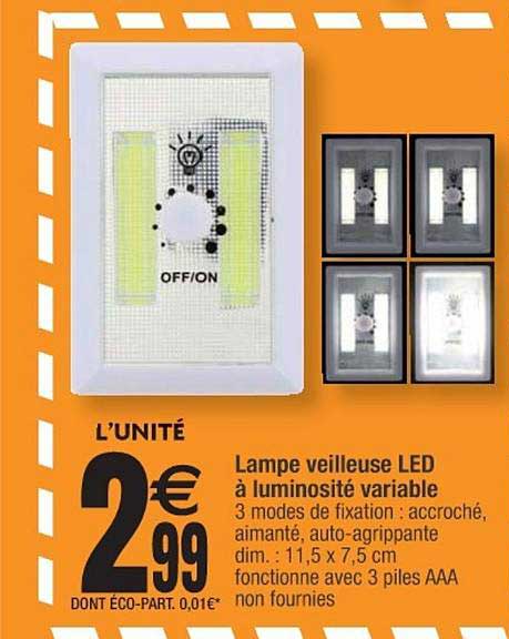 lampe veilleuse led à luminosité variable