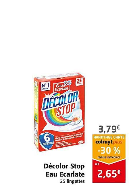 lingettes anti decoloration décolor stop eau écarlate -30% de remise immédiate