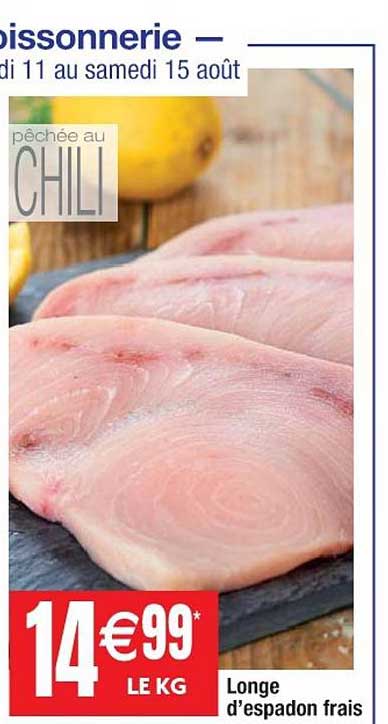 longe d'espadon frais