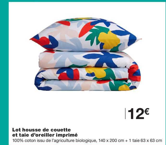 Lot Housse De Couette Et Taie D'oreiller Imprimé