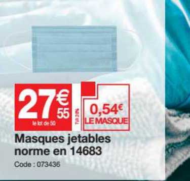 masques jetables norme en 14683