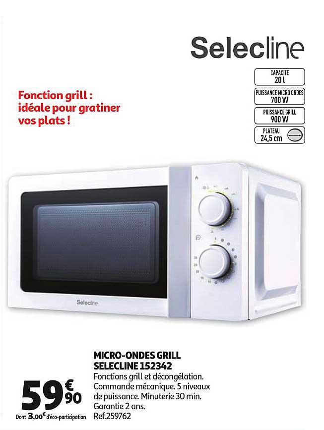 micro ondes grill selecline 152342