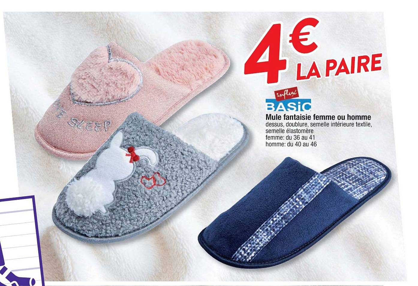 Mule Fantaisie Femme Ou Homme Influx