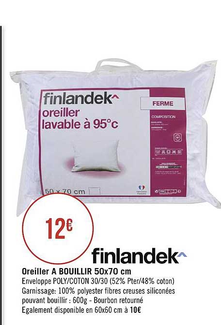 oreiller à bouillir 50x70 cm finlandek