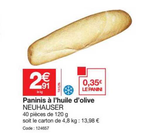 Paninis à L Huile D Olive Neuhauser