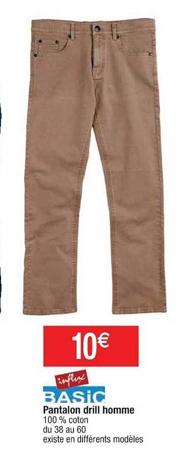 pantalon drill homme influx