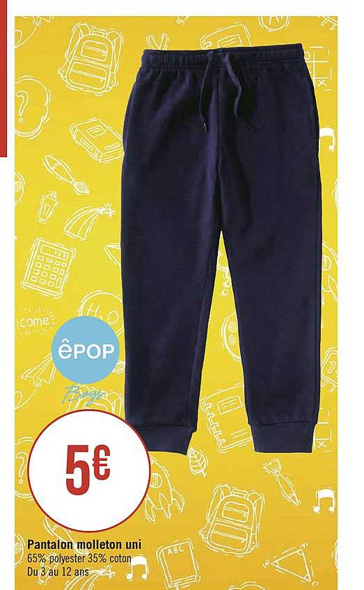 pantalon molleton uni êpop
