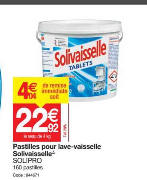 pastilles pour lave vaisselle solivaisselle solipro