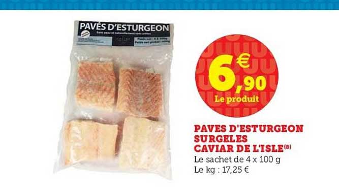 pavé d esturgeon surgelés caviar de l isle