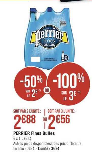 Perrier Fines Bulles -50% Sur Le 2e Ou -100% Sur Le 3e