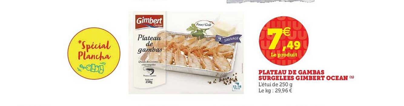 plateau de gambas surgelées gimbert océan