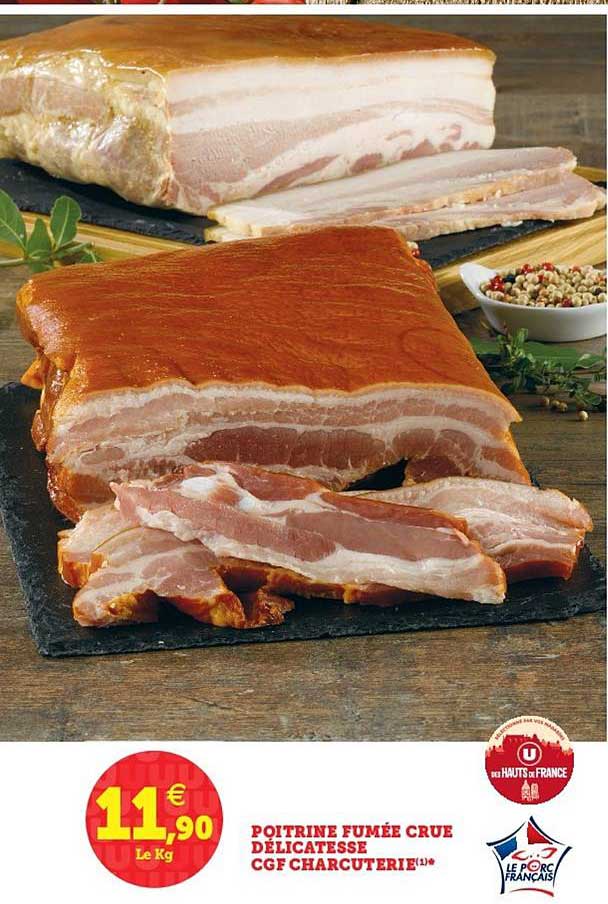 poitrine fumée crue délicatesse cgf charcuterie