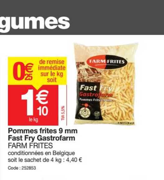 pommes frites 9mm fast fry gastrofarm