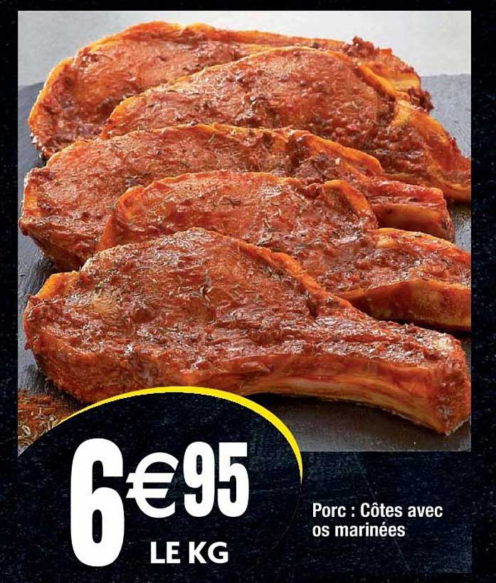 Porc Côtes Avec Os Marinées