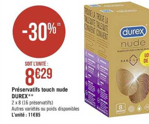 préservatifs touch nude durex