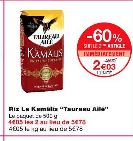 riz le kamâlis taureau ailé -60% sur le 2ème article