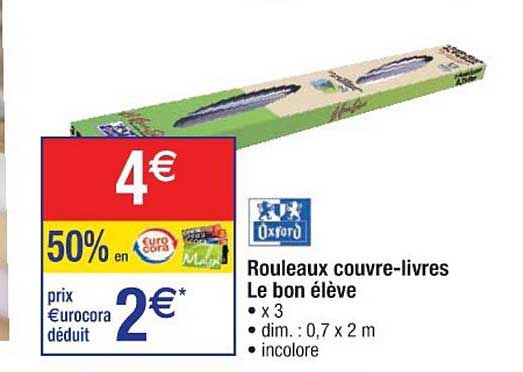 rouleaux couvre livres le bon élève oxford