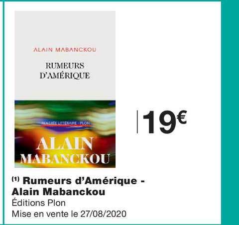 rumeurs d'amérique alain mabanckou
