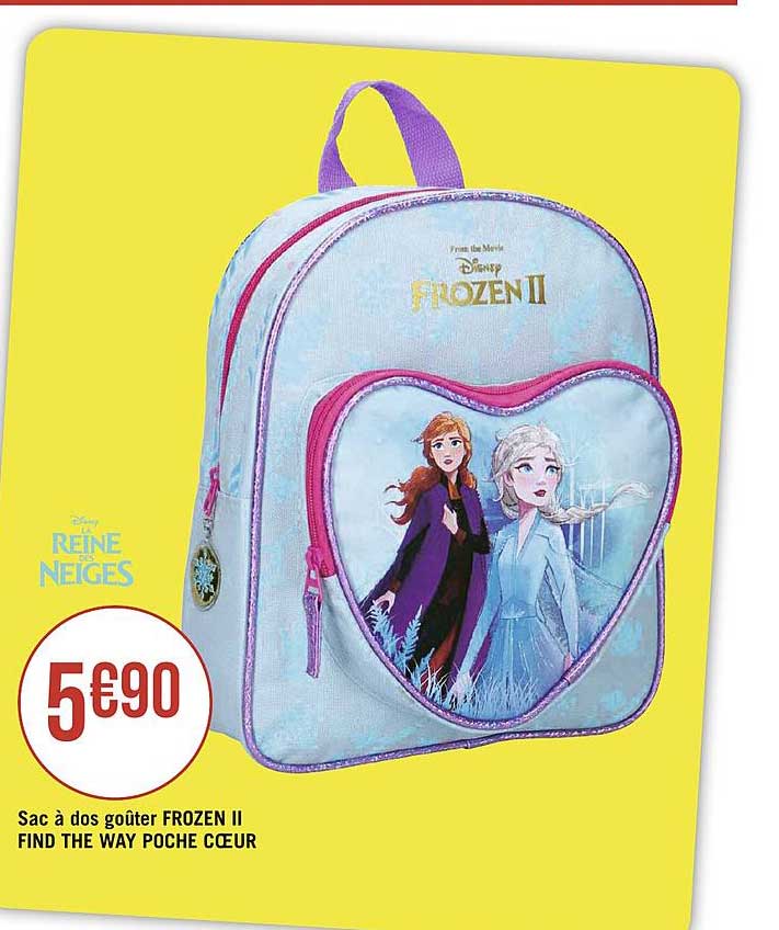 sac à dos goûter frozen ii find the way poche cœur