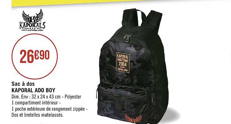 sac à dos kaporal ado boy