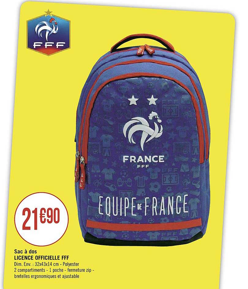 sac à dos licence officielle fff