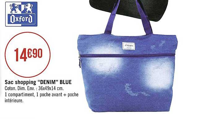 sac shopping denim blue oxford