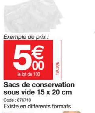 sacs de conservation sous vide 15 x 20 cm