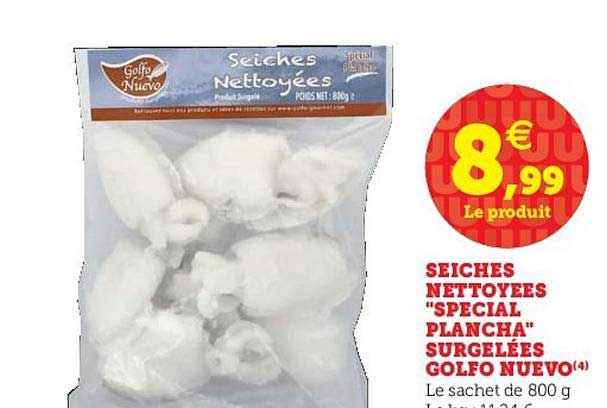 seiches nettoyées  special plancha surgelées golfo nuevo