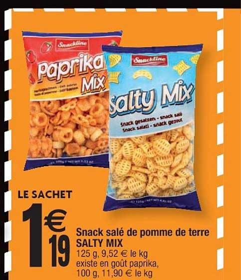 snac salé de pomme de terre salty mix