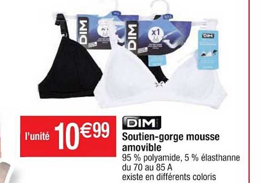 soutien gorge mousse amovible dim