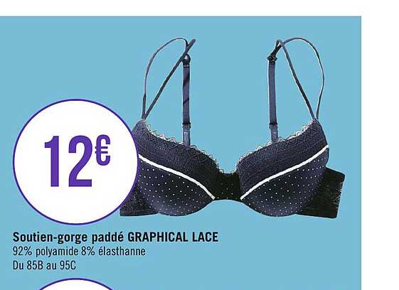 soutien gorge paddé graphical lace
