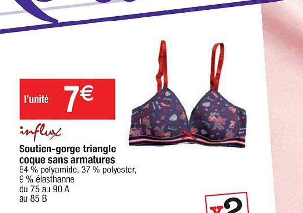 soutien gorge triangle coque sans armatures influx