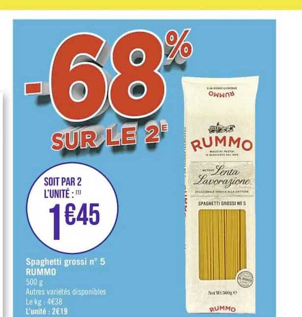 spaghetti grossi n° 5 rummo -68% sur le 2e