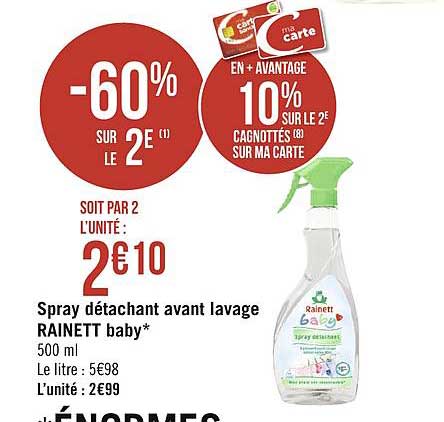 spray détachant avant lavage rainett baby -60% sur le 2e