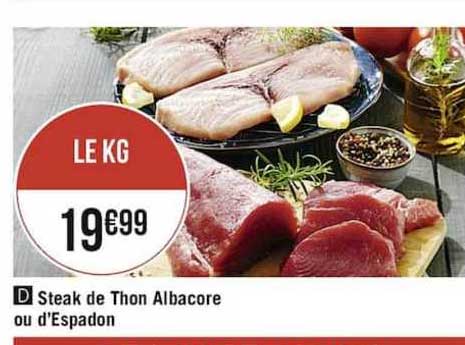 steak de thon albacore ou d'espadon