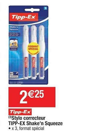 stylo correcteur tipp ex shake'n squeeze