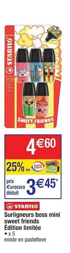 Surligneurs Boss Mini Sweet Friends édition Limitée Stabilo