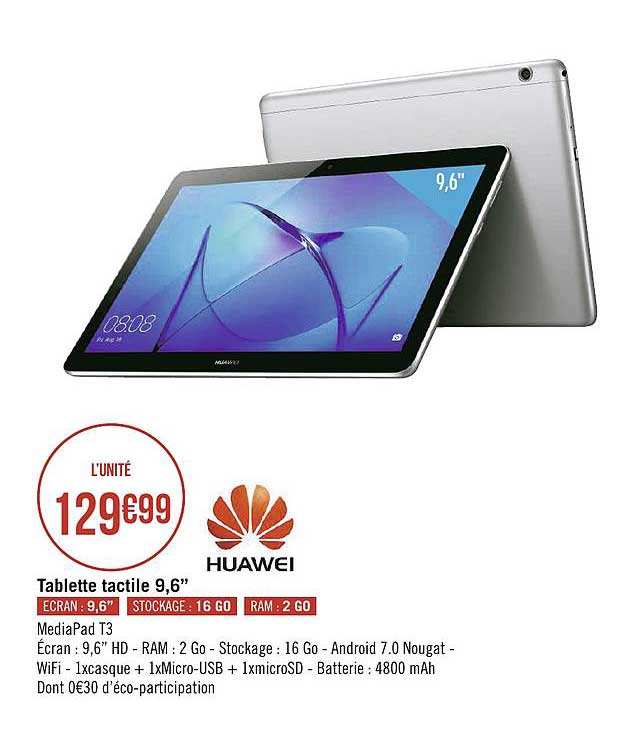 tablette tactile 9.6'' huawei