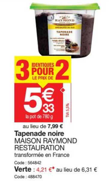 tapenade noire maison raymond restauration