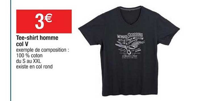 tee shirt homme col v