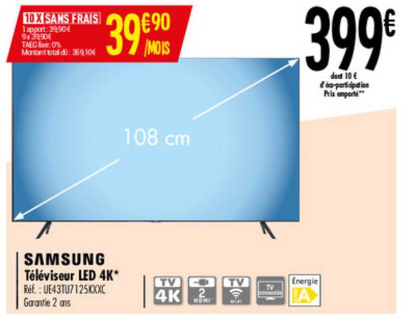 Téléviseur Led 4k 108 Cm Samsung