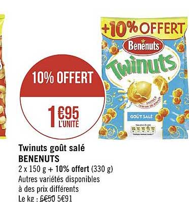 twinuts goûts salé benenuts