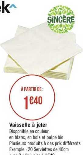 vaisselle à jeter sincère