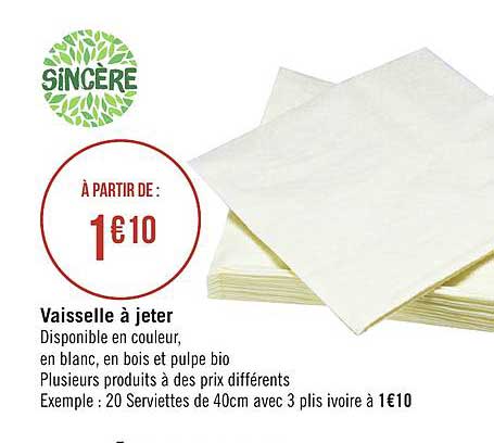 vaisselle à jeter sincère