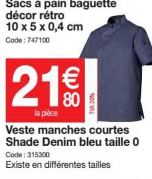veste manches courtes shade denim bleu taille 0