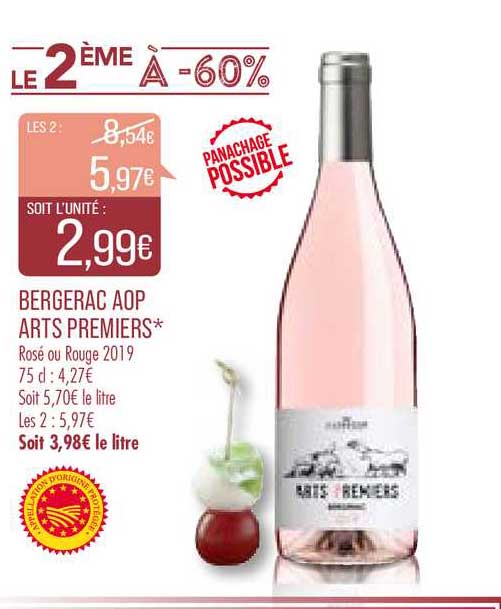 vin bergerac aop arts premiers le 2e à -60%