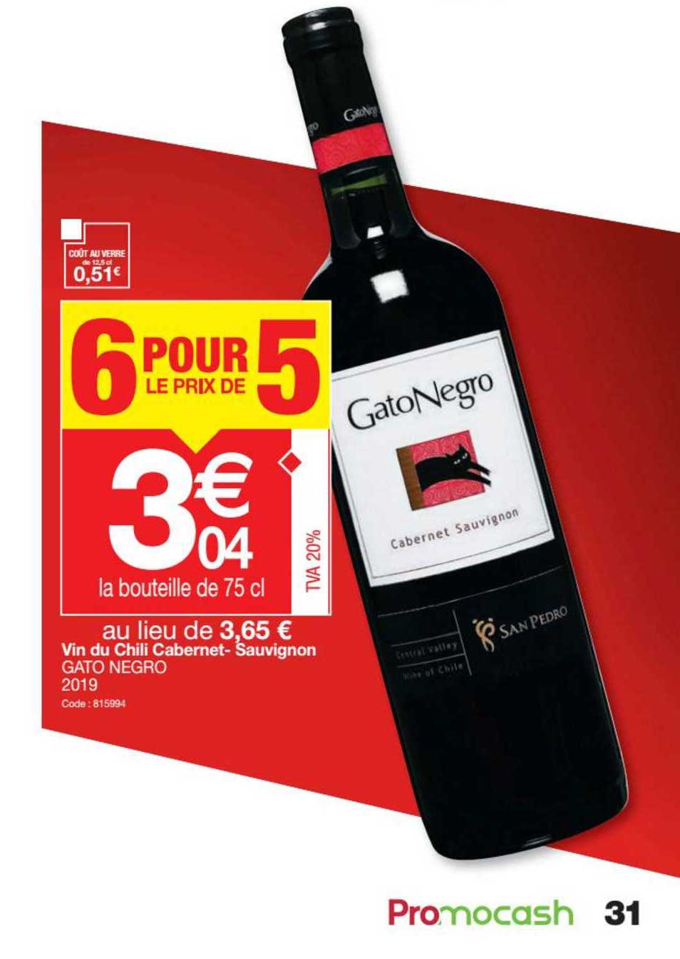 vin du chili cabernet sauvignon gato negro